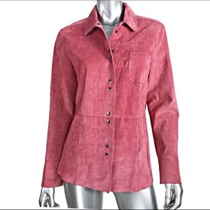 Fieldgear Pink Leather Button Down Shirt Medium
